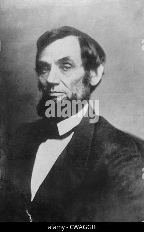 Abramo Lincoln (1809-1856) ritratto da Mathew Brady in tra il 1861 e il 1863. Foto Stock