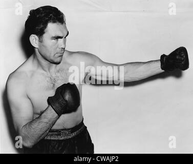 Max Schmeling (1905-2005) prima della sua 1938 re-match lotta con Joe Louis. Harlem celebrato quando Luigi ha vinto la lotta in Foto Stock