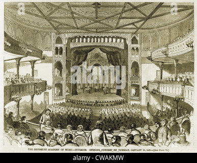 Il Brooklyn Academy of Music nel corso del concerto di apertura tenutosi il 15 gennaio 1861 Foto Stock