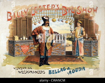 Ungherese negromanti, Bellac e Aouda sono presenti su un poster per Billy Lester è un grande show vaudeville. Negromanti Foto Stock