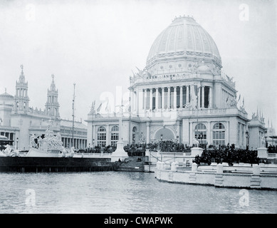 Amministrazione edificio al mondo del Columbian Exposition, Chicago, il giorno dell'apertura, il 1 maggio 1893. Foto Stock