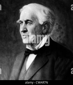 Un ritratto di Thomas Edison, 1847-1931. Cortesia archivi CSU/Everett collezione. Foto Stock