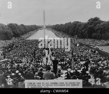 Il 1957 i diritti civili di dimostrazione Pellegrinaggio di preghiera per la libertà, presso il Lincoln Memorial, Drew 27.000 persone per contrassegnare il Foto Stock