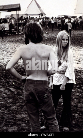 Woodstock 1969 evento storico a Bethel NY Hippy giovane. La cortesia: CSU Archivi / Everett Collection Foto Stock