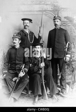 La spagnola guerra americana (April-August 1898), navale di ufficiali e sottufficiali, San Diego California, 1898. Foto Stock