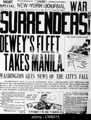 La spagnola guerra americana (April-August 1898), Dewey della flotta tiene Manila, 2 maggio 1898 la questione del New York Journal descrivendo Foto Stock