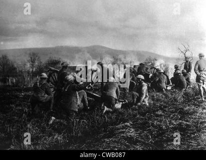 La prima guerra mondiale, americano "colorato" le truppe del campo 351artiglieria, 92Divisione, cottura in manovre a Maidieres, Mousson, Foto Stock