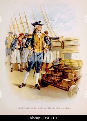 John Paul Jones (1747-1792), primo capitano dell'U.S. Navy, chromolithograph 1897 Foto Stock