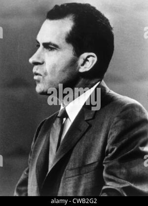 Vice Presidente Richard M. Nixon durante la Kennedy-Nixon dibattiti presidenziali, 1960 Foto Stock