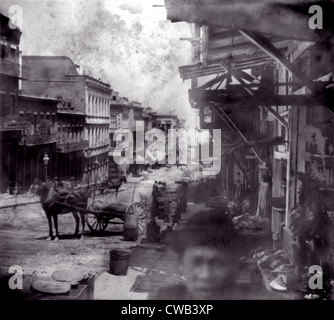 San Francisco, Sacramento Street, Chinatown, California, circa 1866. Foto Stock