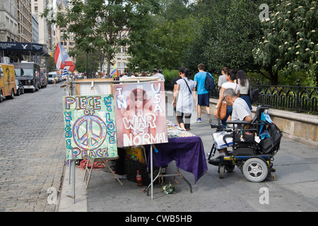 Lato ovest di Union Square a New York City. Foto Stock