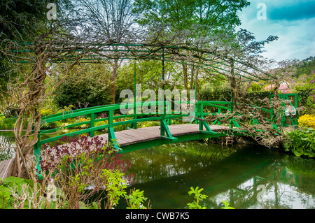 Monet, giardino di fiori; Giverny; Normandia; Francia; Eure; Europa; molla; i tulipani Foto Stock