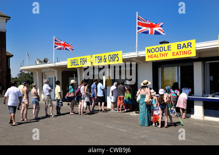 Il fast food chioschi su British fronte mare Foto Stock