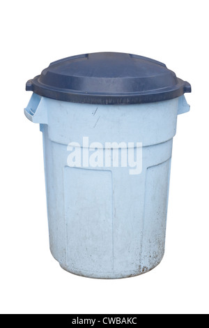 Blue rifiuti plastici possono essere isolati su sfondo bianco. Foto Stock