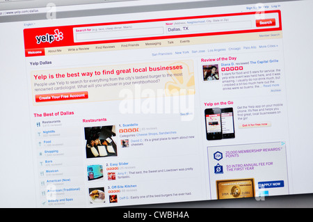 Yelp sito - locali di ricerca aziendale Foto Stock