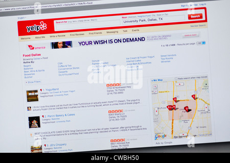 Yelp sito - locali di ricerca aziendale Foto Stock