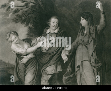 GARRICK tra la tragedia e la commedia, da Sir Joshua Reynolds, 1761, raffigura il famoso attore britannico attore shakespeariano David Foto Stock