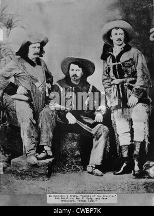 William Frederick Cody, aka Buffalo Bill (1846-1917), con l'autore del Western tales, Ned Buntline (sinistra) e Texas Jack Foto Stock