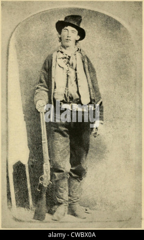 Billy the Kid (1859-81), ucciso ventidue uomini durante la sua breve vita che si è conclusa quando lui aveva solo 21. Incisione. Foto Stock