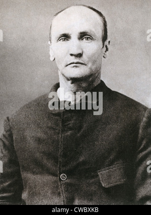 Alfred Packer (1842-1907), accusato e condannato cannibale, in una foto souvenir realizzati presso il penitenziario di Colorado, dove egli era Foto Stock