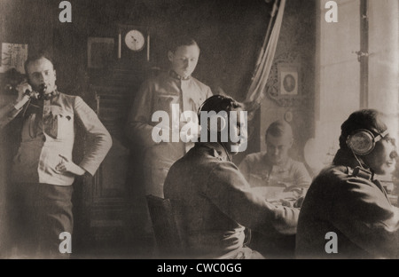 Campo austriaco la stazione del telegrafo in Polonia durante la guerra mondiale I. Ca. 1915. Foto Stock