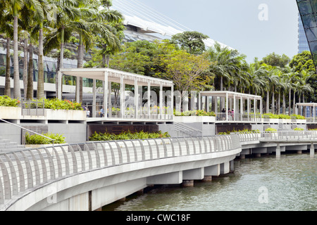 Esplanade al di fuori di Marina Bay Sands shopping centre Foto Stock