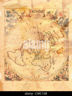 Vintage mappa del mondo in stile grunge Foto Stock