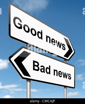 Buona o cattiva notizia. Foto Stock
