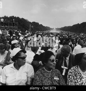 1963 marzo su Washington. La folla di oltre duecentomila dimostranti presso il Lincoln Memorial. Agosto 28, 1963. Foto Stock