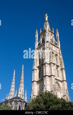 Bordeaux, Cattedrale di Saint Andre e Torre Pey Berland, Nouvelle Aquitaine, Gironde, Francia, Europa Foto Stock