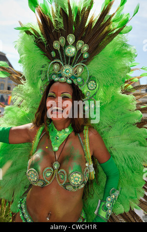 Membro della International Samba-Festival Coburg, Baviera, Germania Foto Stock