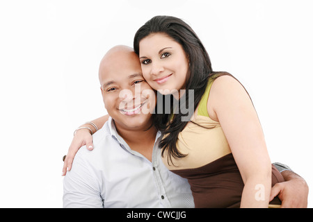 Ritratto di una giovane e bella sorridenti giovane - isolato Foto Stock