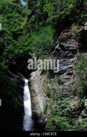 Cascata vicino Carecho nella regione Castaniccia, Corsica, Francia Foto Stock