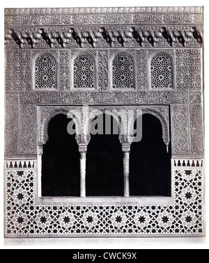 Ventana de la Sala de las Dos Hermanas, Alhambra di Granada, ca 1870, da Juan Laurent Foto Stock