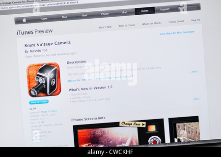 8mm Vintage app Fotocamera sito - duplicare gli effetti di vecchi film Foto Stock