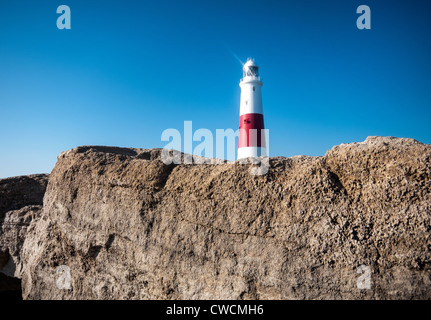 Portland Bill lighthouse sull'isola di Portland vicino a Weymouth Dorset, Inghilterra Foto Stock