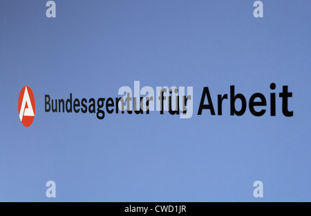 Il logo e il lettering federale agenzia del lavoro Foto Stock