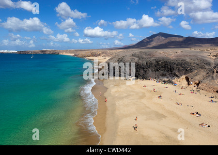 Vista su Playa del Papagayo Foto Stock