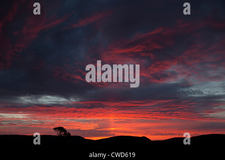 Sunset over Rhayader Galles Foto Stock
