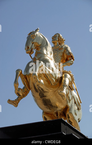 A Dresda, Golden Rider Foto Stock