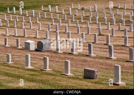 Graves al campo confederato, Texas State cimitero di Austin, Texas, Stati Uniti d'America Foto Stock