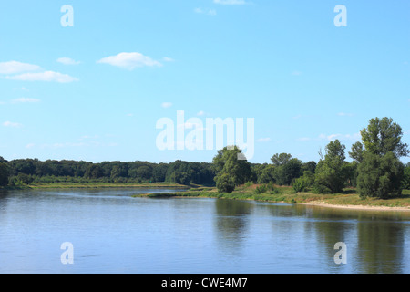 Fiume Elba in Sassonia-Anhalt / Germania, in estate Foto Stock