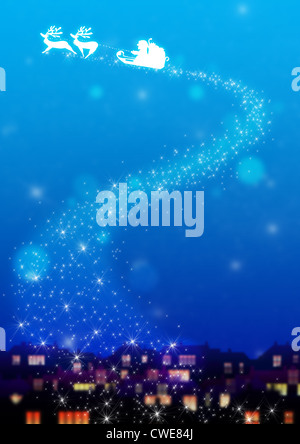 La renna slitta di trascinamento della slitta Foto Stock