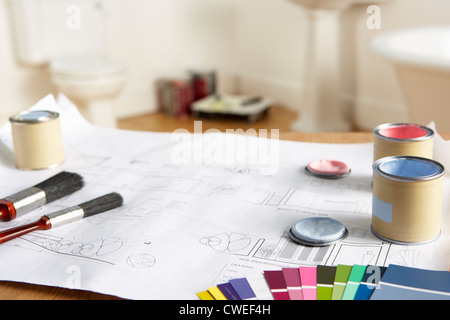 La decorazione di attrezzi e materiali Foto Stock