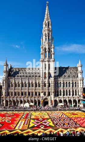 2012 tappeto di fiori, Tapis de fleurs, di fronte al Municipio di La Grand-Place di Bruxelles Foto Stock