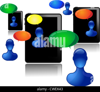 Tablet PC con persone di comunicare Foto Stock