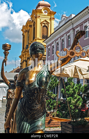 Antiche statue in bronzo che rappresenta la giustizia e la democrazia Foto Stock