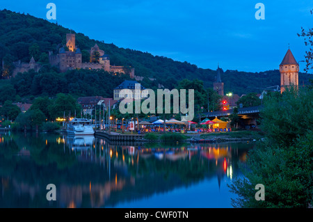 Wertheim, fiume principale, questo Land, Main-Tauber, Strada Romantica, Romantische Strasse, Germania Foto Stock