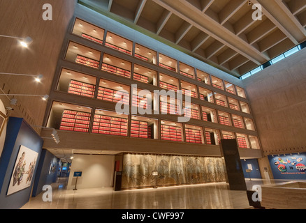 Sezione Archivi su Great Hall presso Lyndon Baines Johnson Library and Museum (LBJ Library) di Austin, Texas, Stati Uniti d'America Foto Stock