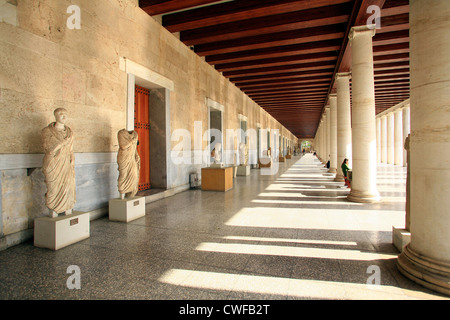 La Grecia, Atene,Antica Agorà, Stoa di Attalos Foto Stock